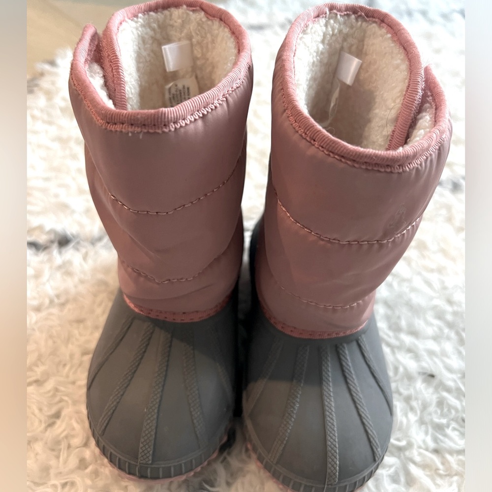Cozy Pink and Gray Kids Boots